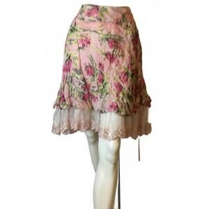 NEW MARIELLA BURANI women's print lace skirt in pink printed